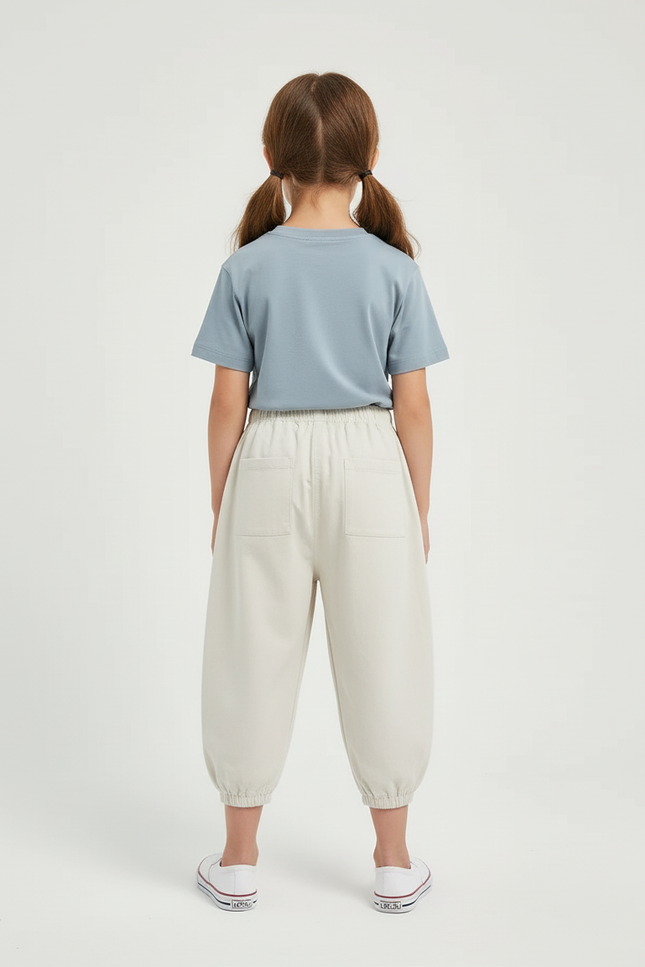 Pantalon Beige Enfant Ample Motif Requin Coton - Molleton - vue 2