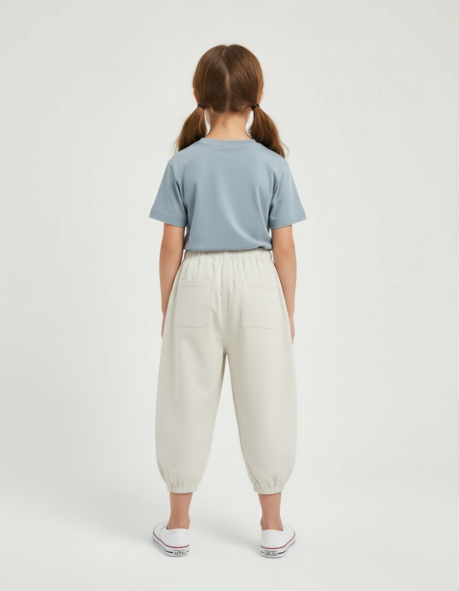 Pantalon Beige Enfant Ample Motif Requin Coton - Molleton - vue 2