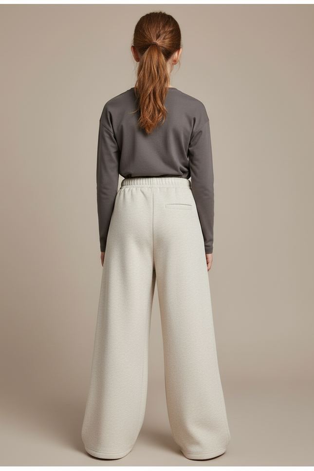 Pantalon Beige Ample Décontracté Enfant Fille - Molleton - vue 2