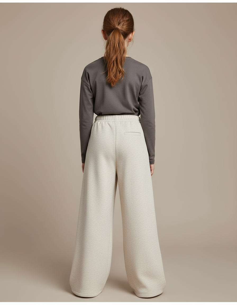 Pantalon Beige Ample Décontracté Enfant Fille - Molleton - vue 2