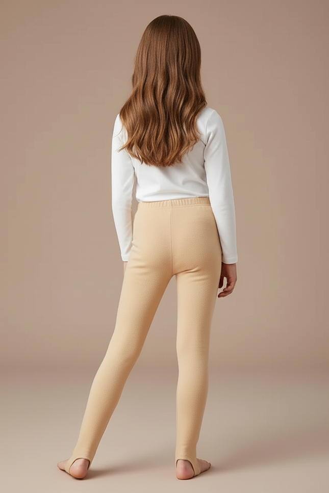 Pantalon Beige Polaire Thermique Enfant Hiver Fille - Molleton - vue 2
