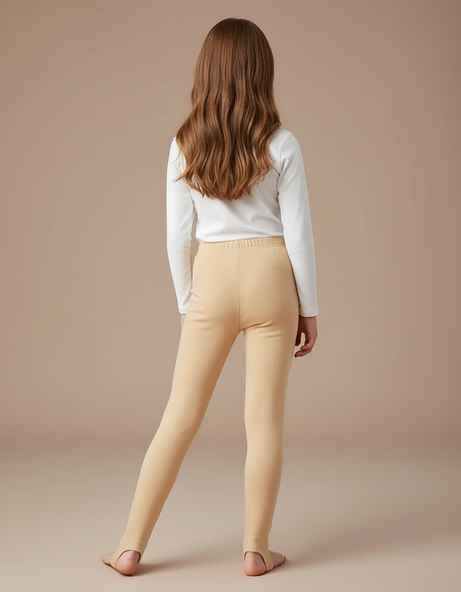 Pantalon Beige Polaire Thermique Enfant Hiver Fille - Molleton - vue 2
