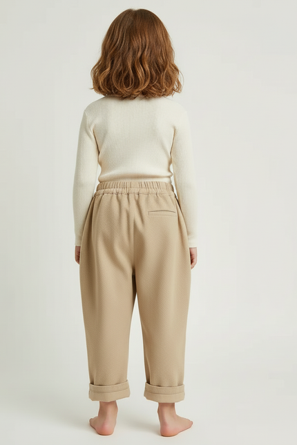 Pantalon Slouchy Beige - Maille - vue 2