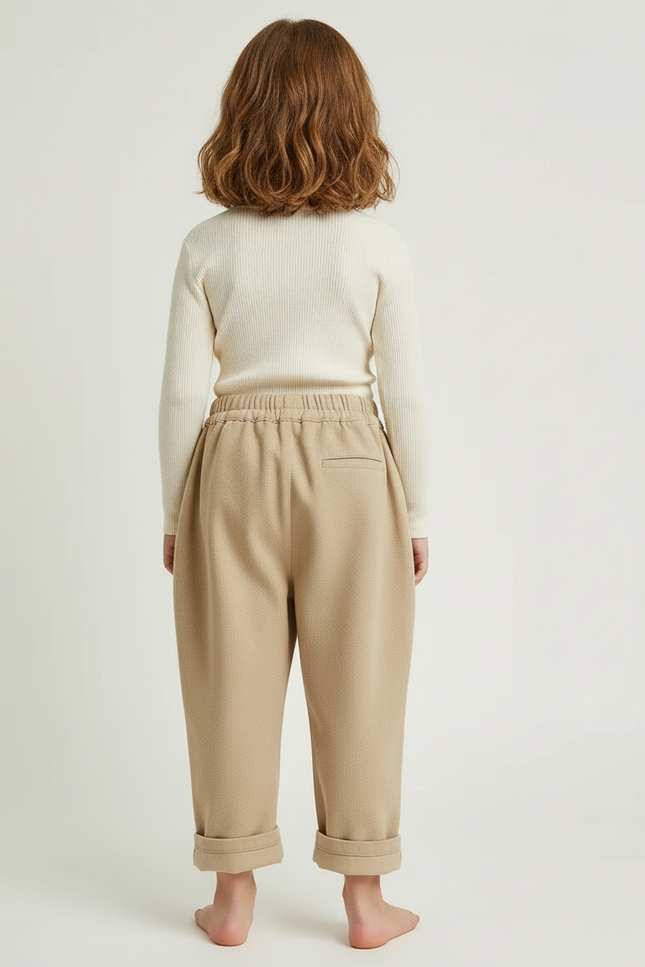 Pantalon Slouchy Beige - Maille - vue 2