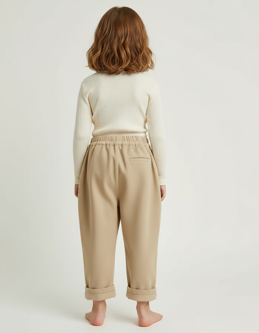 Pantalon Slouchy Beige - Maille - vue 2