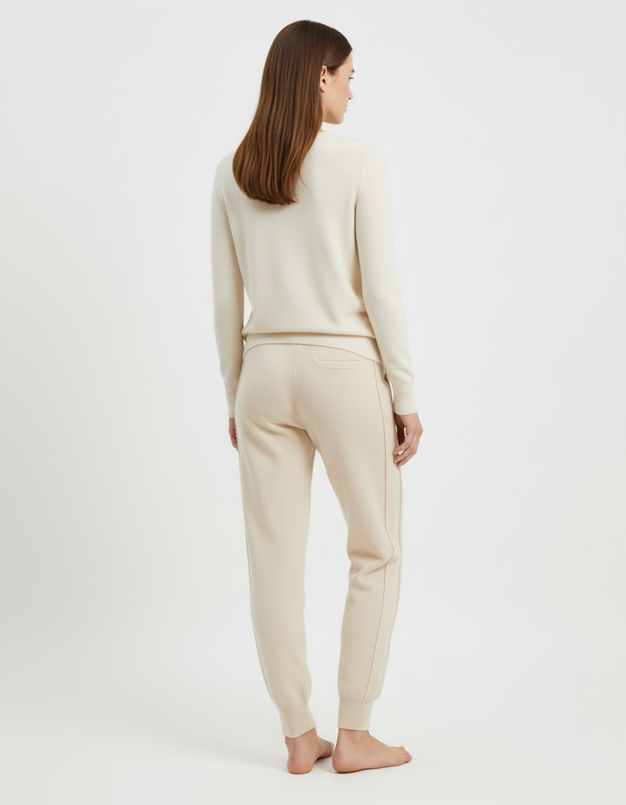 Pantalon Slim Femme Beige - Laine - vue 2