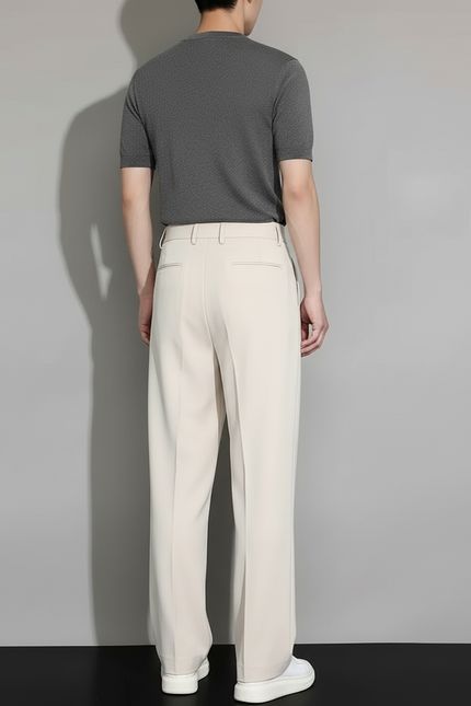 Pantalon Beige Ample Droit Décontracté Homme Fluide - Polyester - vue 2