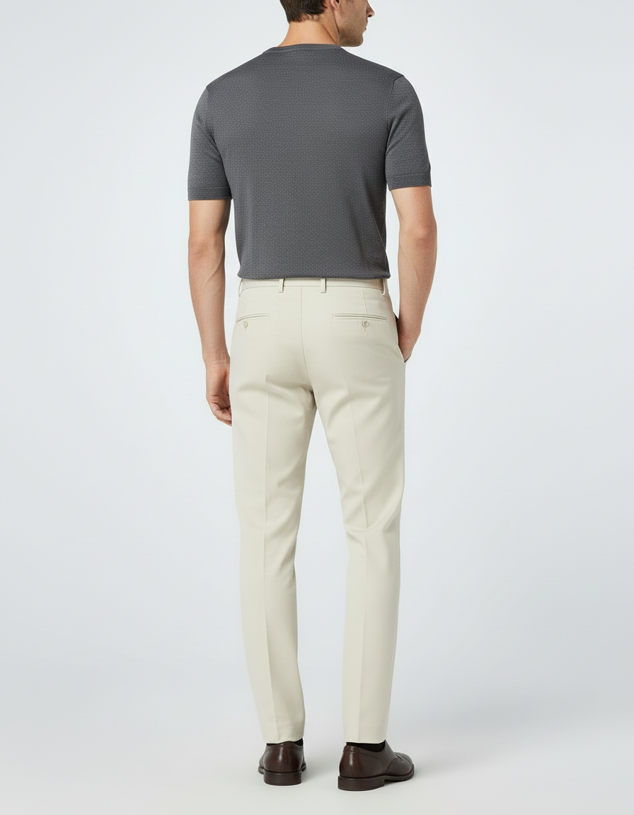 Pantalon Habillé Beige - Gabardine - vue 2