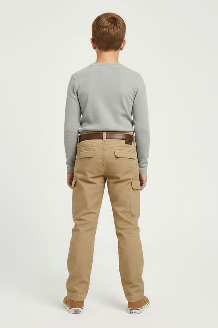 Pantalon Beige Cargo Coton Robuste Enfant - Toile - vue 2