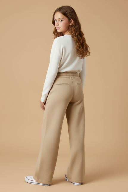 Pantalon Beige Large Décontracté Confortable Fille - Molleton - vue 2
