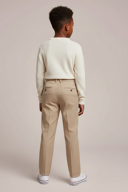 Pantalon Beige Slim Fit Formel Enfant - Gabardine - vue 2