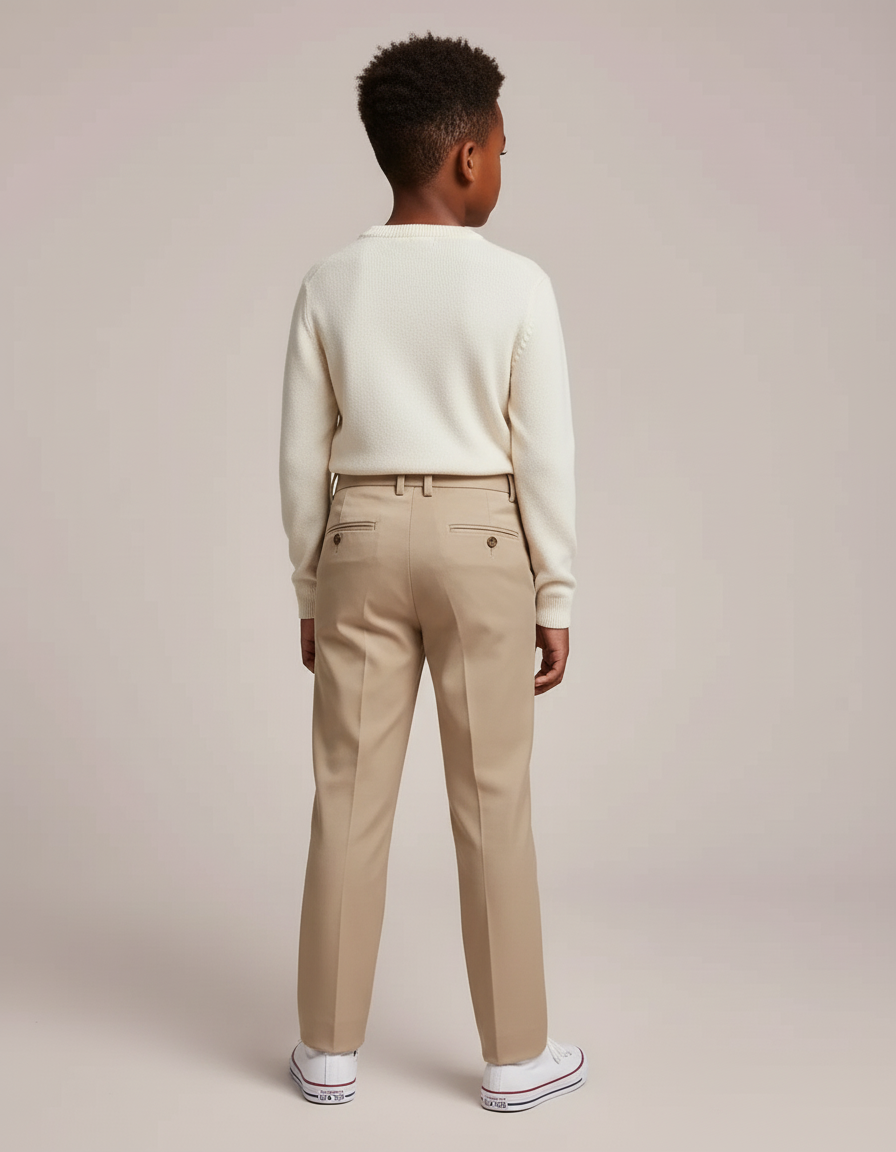 Pantalon Beige Slim Fit Formel Enfant - Gabardine - vue 2