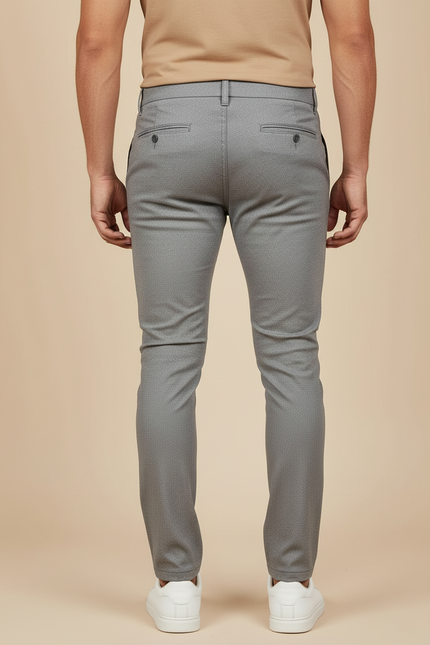 Pantalon Beige Homme Slim Motif Décontracté Chic - Gris Polyester - vue 2