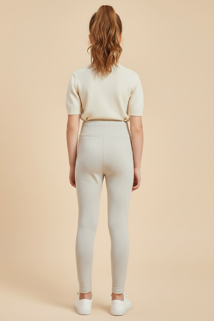 Pantalon Beige Coton Stretch Enfant Confortable - Molleton - vue 2