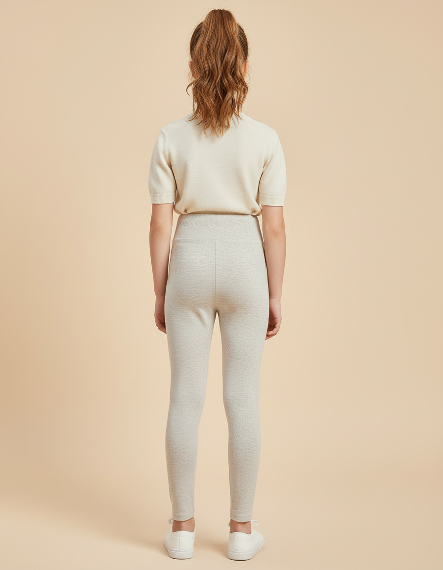 Pantalon Beige Coton Stretch Enfant Confortable - Molleton - vue 2