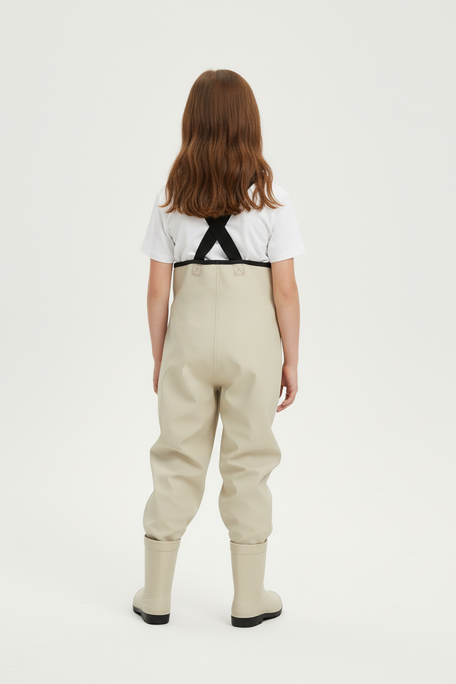 Pantalon Beige Imperméable Enfants Bretelles Bottes - Polyester - vue 2