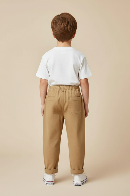 Pantalon Beige Cargo Ample Coton Enfant Garçon - Toile - vue 2