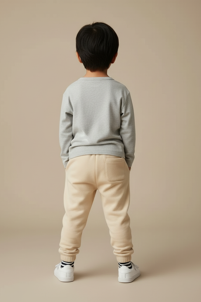 Pantalon Beige Coton Sport Décontracté Enfant - Molleton - vue 2