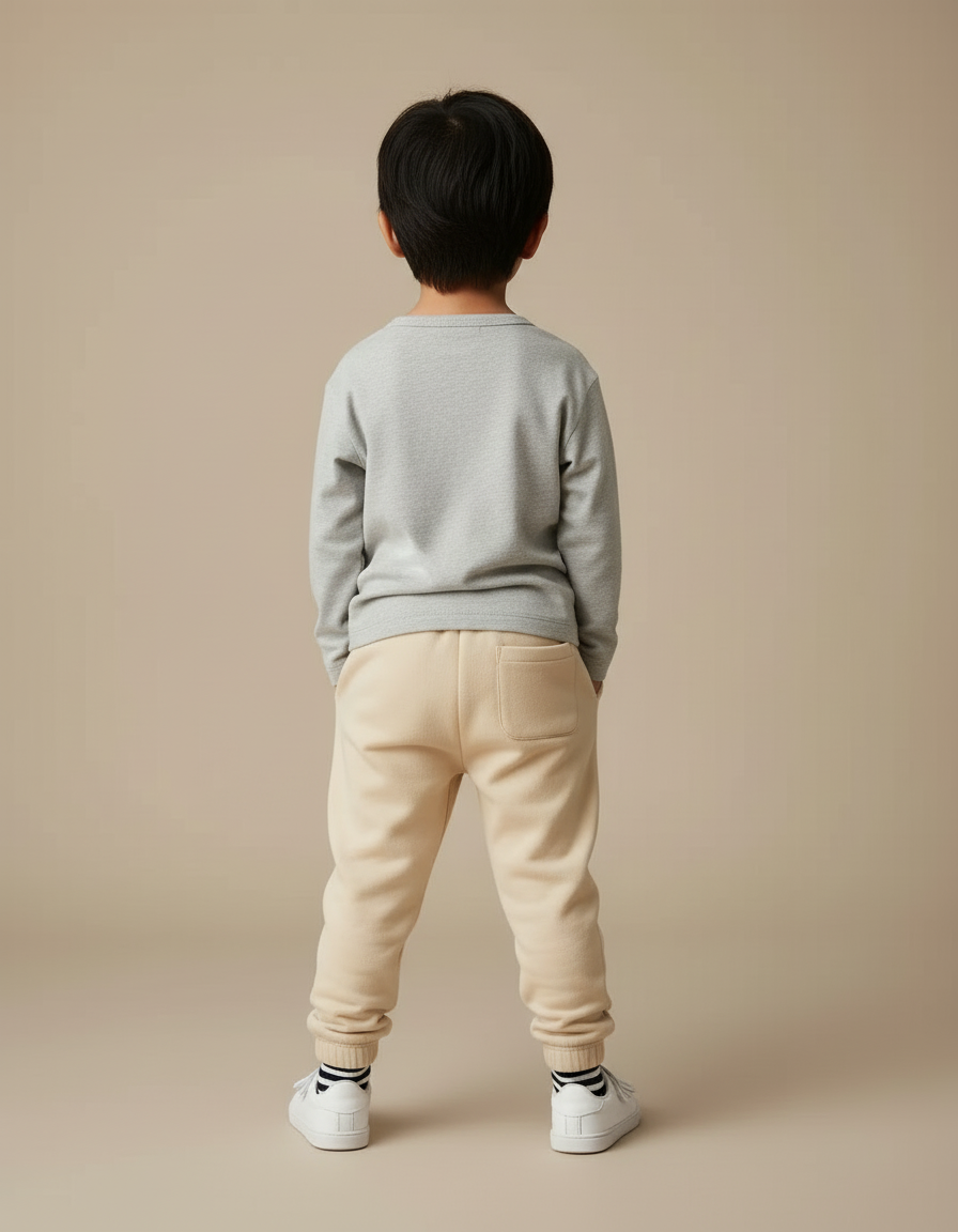 Pantalon Beige Coton Sport Décontracté Enfant - Molleton - vue 2