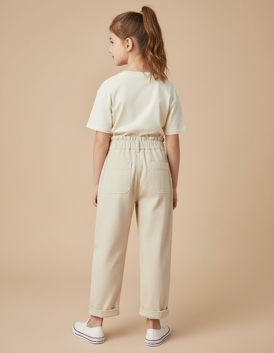 Pantalon Oversize Beige - Coton - vue 2