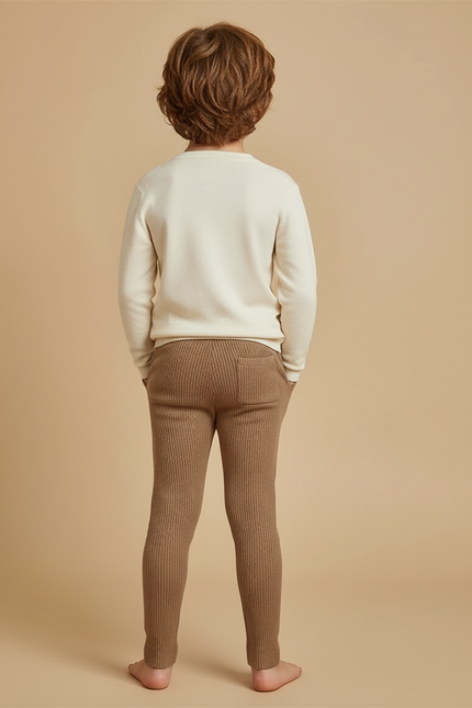 Pantalon Beige Et Marron - Maille - vue 2