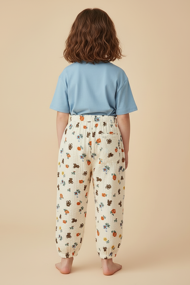 Pantalon Gaze De Coton Beige - vue 2