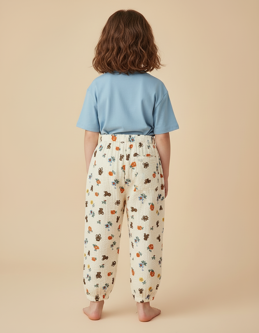 Pantalon Gaze De Coton Beige - vue 2