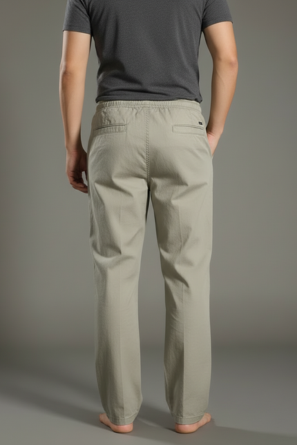 Pantalon Beige Coton Ample Décontracté Homme - vue 2