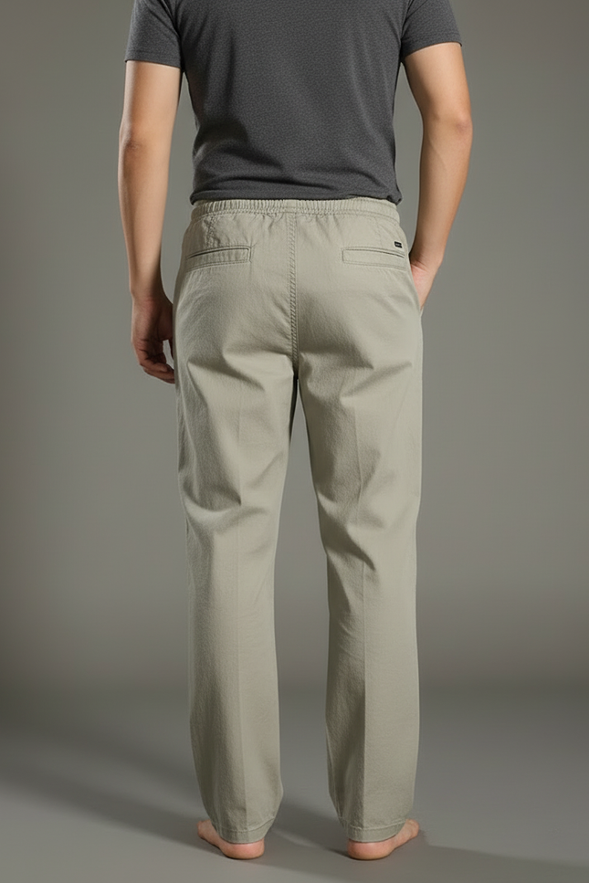 Pantalon Beige Coton Ample Décontracté Homme - vue 2