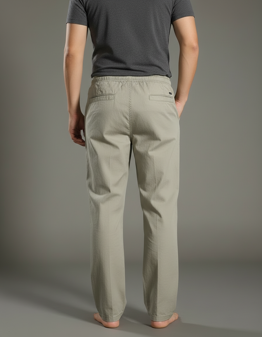 Pantalon Beige Coton Ample Décontracté Homme - vue 2