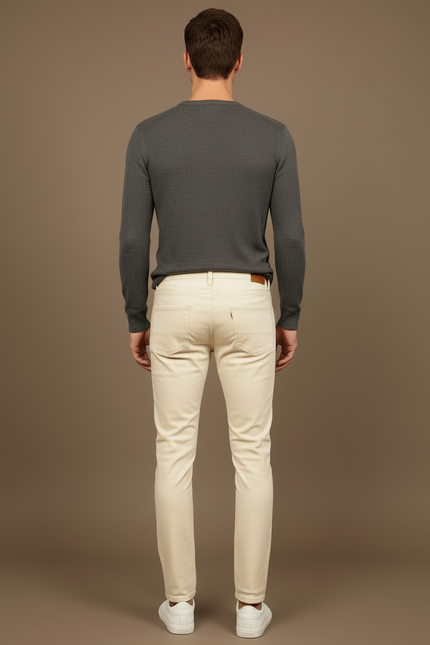 Pantalon Slim Beige Homme - Coton - vue 2