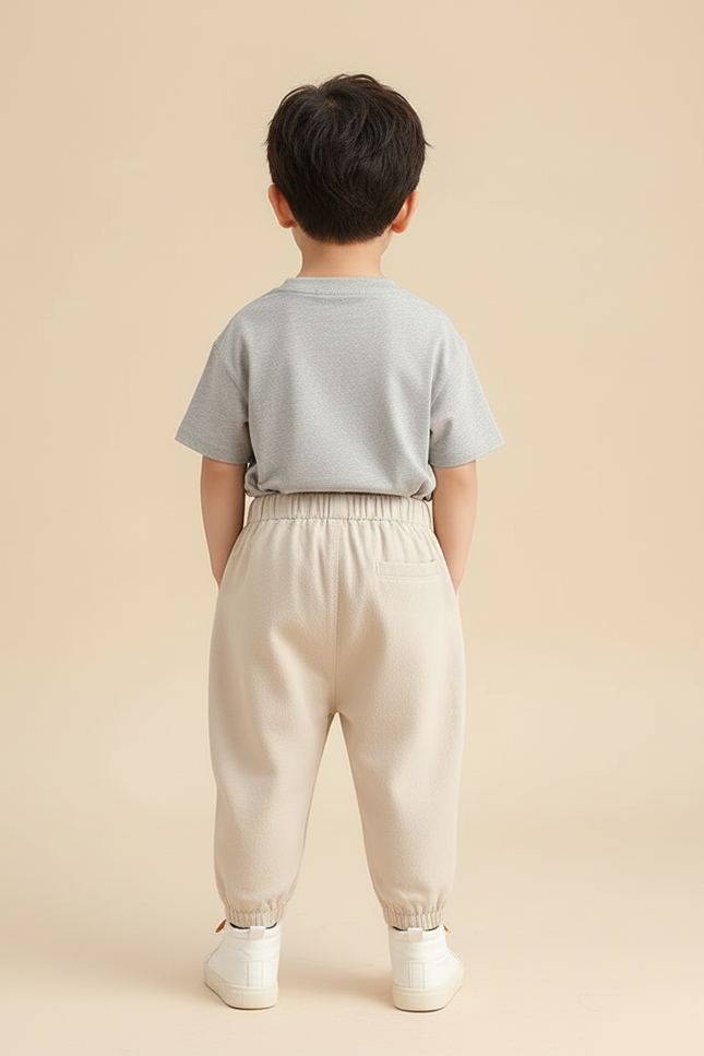 Pantalon Beige Coton Ample Motif Dinosaure Enfant - vue 2