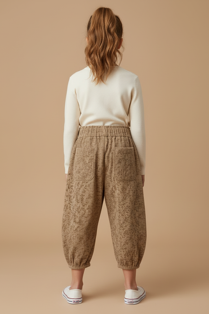 Pantalon Bouffant Beige - Cordé - vue 2