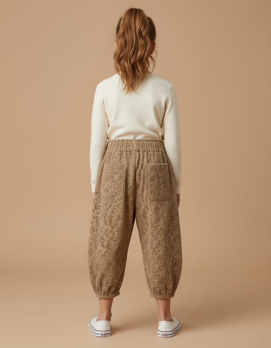 Pantalon Bouffant Beige - Cordé - vue 2