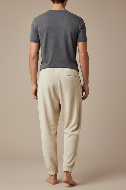 Pantalon Beige Côtelé Ample Décontracté Homme Cordon - Cordé - vue 2