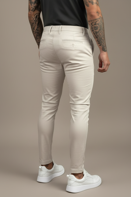 Pantalon Beige Chino Slim Fit Homme Décontracté - Coton - vue 2
