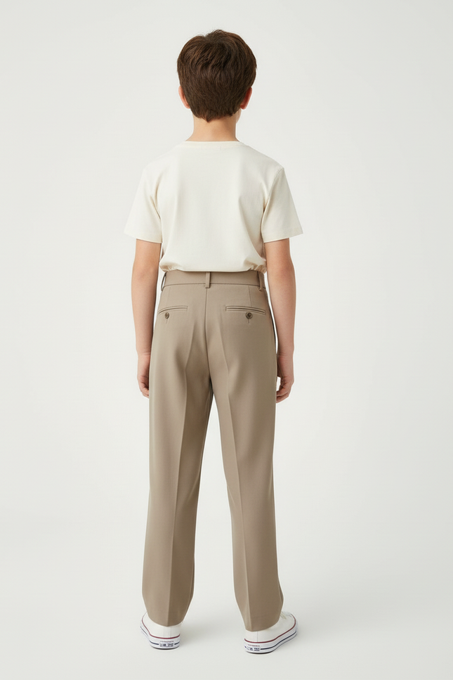 Pantalon Beige Garcon Ceremonie - Gabardine - vue 2
