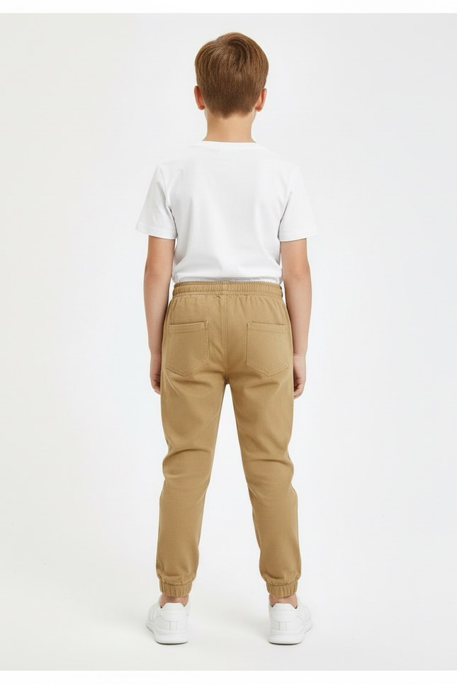 Pantalon Beige Coton Jogger Décontracté Enfant Garçon - vue 2