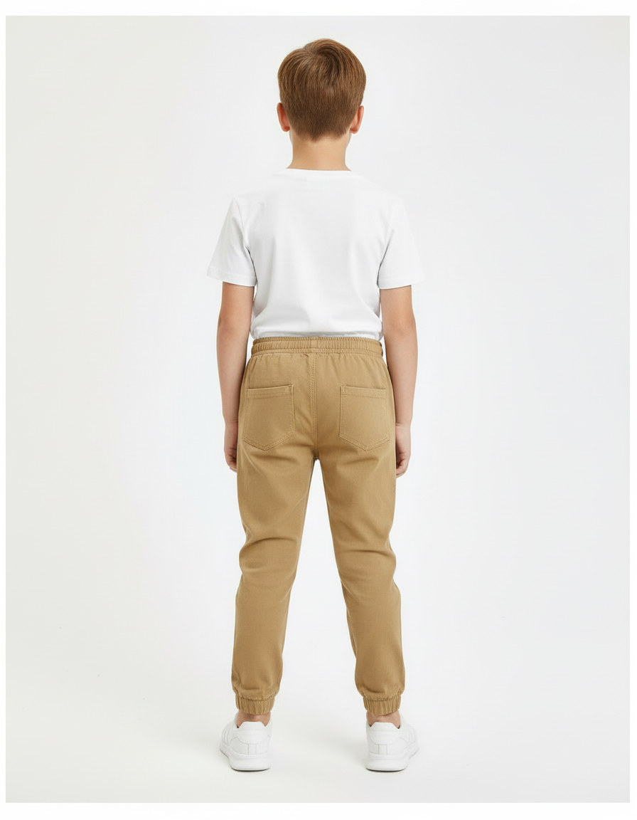 Pantalon Beige Coton Jogger Décontracté Enfant Garçon - vue 2