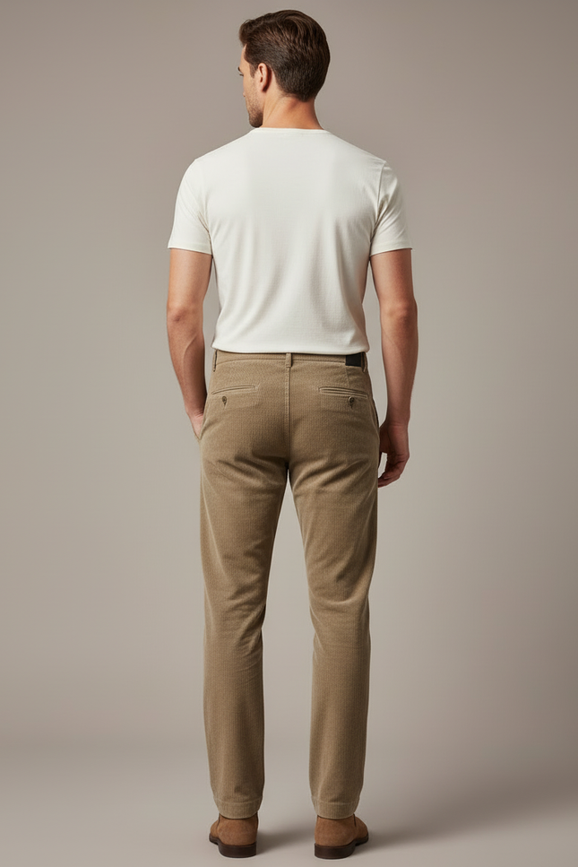 Pantalon Beige Velours Homme - Cordé - vue 2