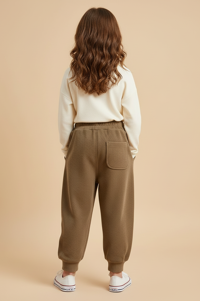 Pantalon Beige Foncé - Kaki Molleton - vue 2