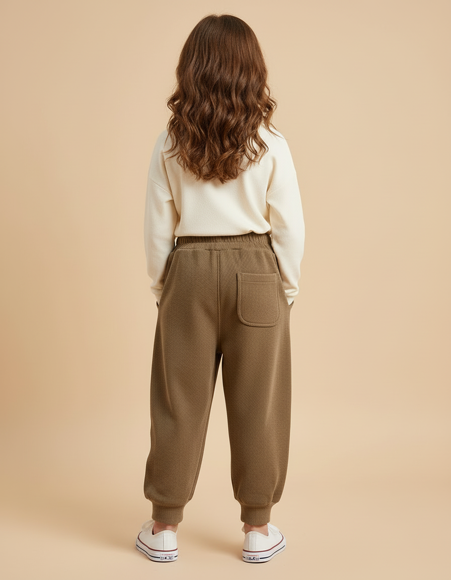 Pantalon Beige Foncé - Kaki Molleton - vue 2