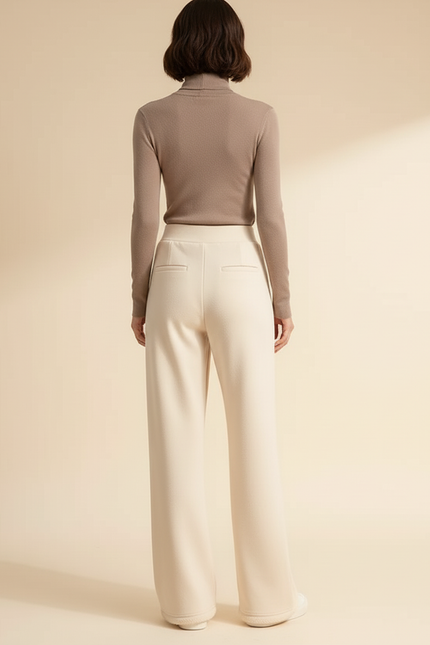 Pantalon Beige Velours Côtelé Ample Décontracté Femme - Molleton - vue 2