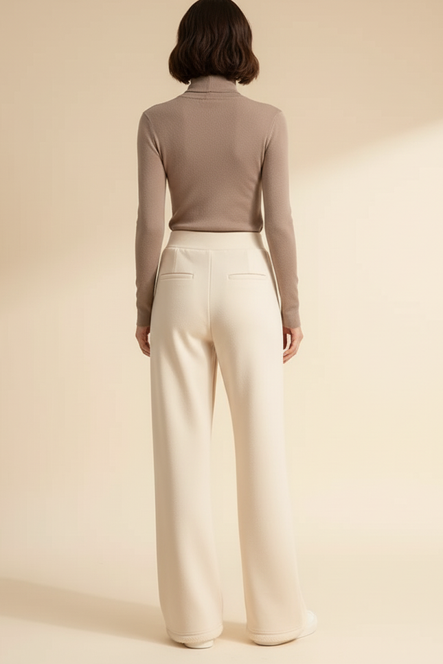 Pantalon Beige Velours Côtelé Ample Décontracté Femme - Molleton - vue 2