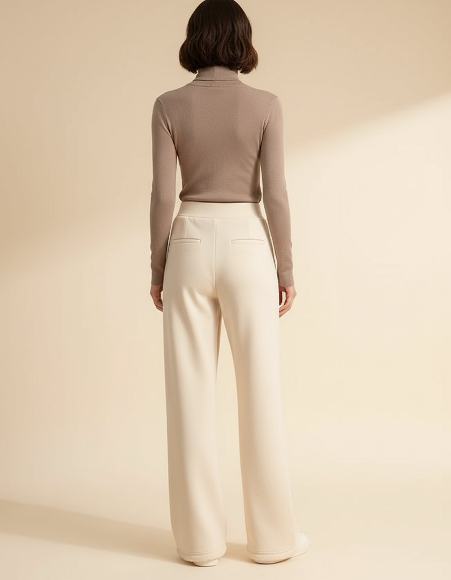 Pantalon Beige Velours Côtelé Ample Décontracté Femme - Molleton - vue 2