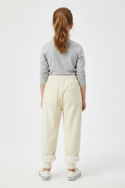 Pantalon Beige Côtelé Doublé Chaud Fille Ample - Cordé - vue 2