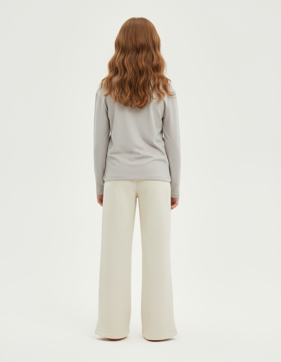 Pantalon Beige Ample Moelleux Hiver Enfant - Molleton - vue 2