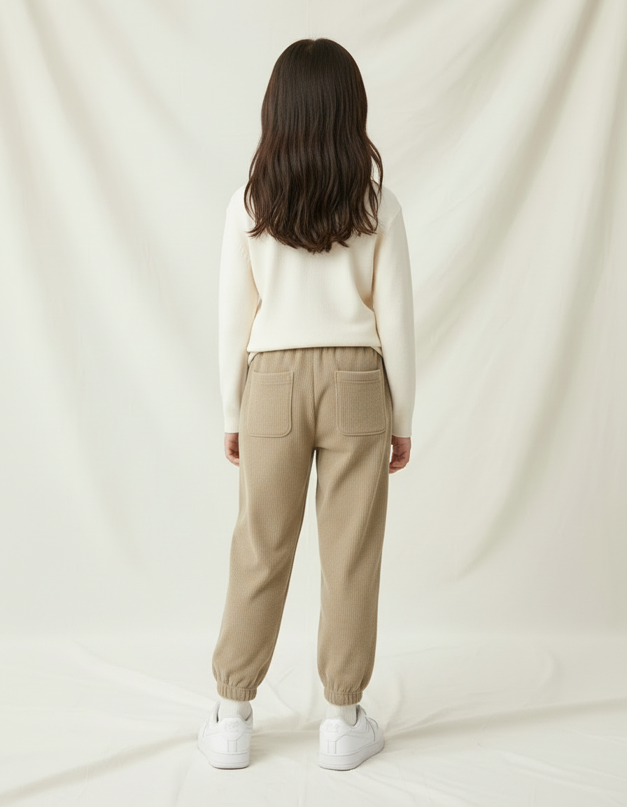 Pantalon Sport Beige - Cordé - vue 2