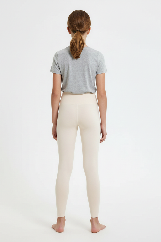 Pantalon Beige Legging Taille Haute Extensible Fille - Polyester - vue 2