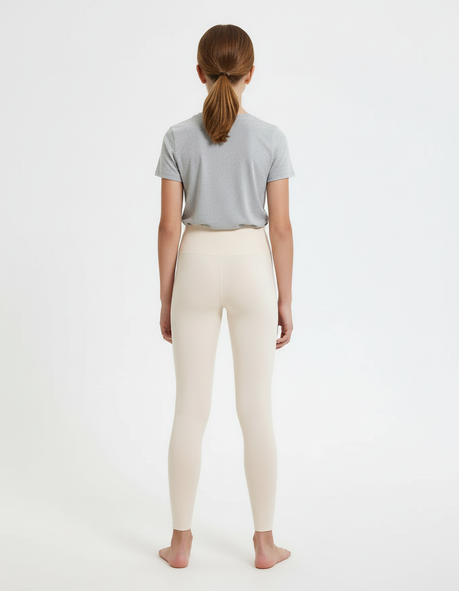 Pantalon Beige Legging Taille Haute Extensible Fille - Polyester - vue 2